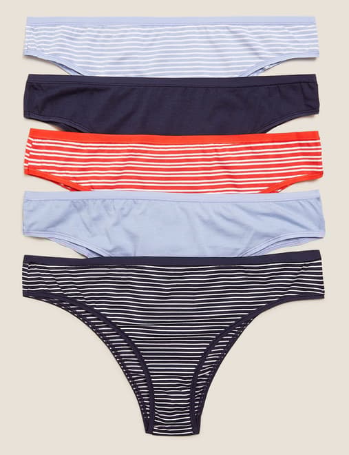 5pk No VPL Cotton Modal Brazilian Knickers