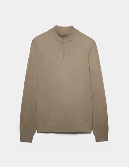 Pure Extra Fine Merino Wool Half Zip Jumper