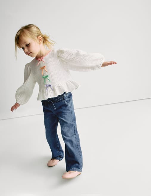 Wide Leg Elasticated Waist Jeans (2-8 Yrs)