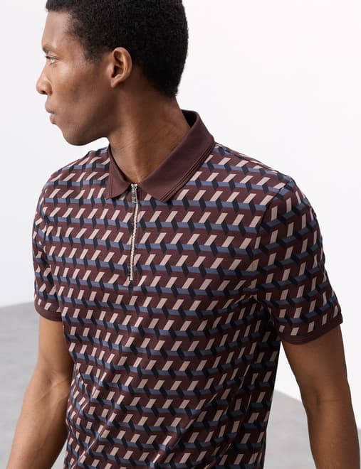 Pure Supima® Cotton Geometric Polo