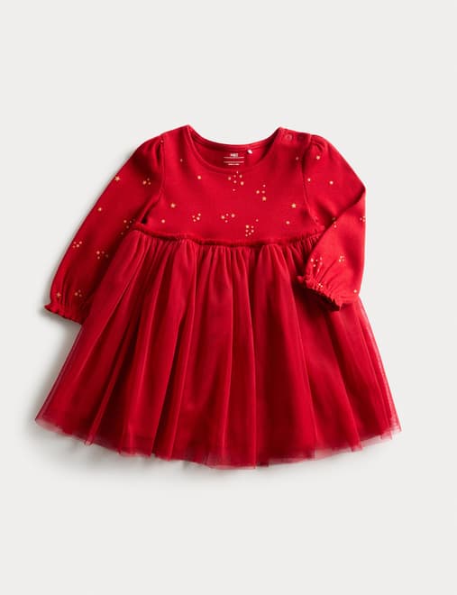 Cotton Rich Christmas Dress (0-3 Yrs)