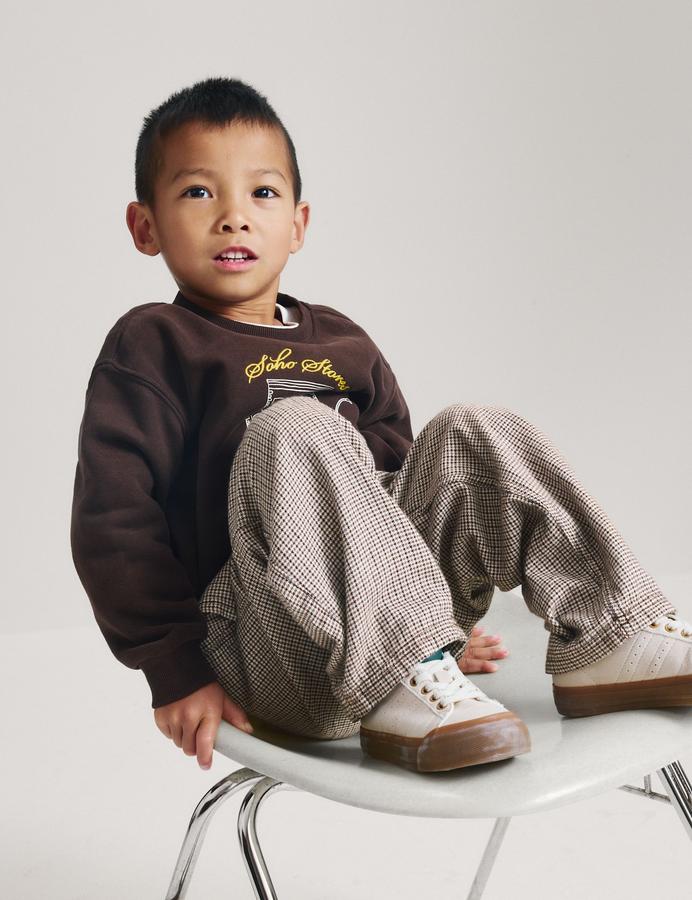 Pure Cotton Checked Trousers (2-8 Yrs)