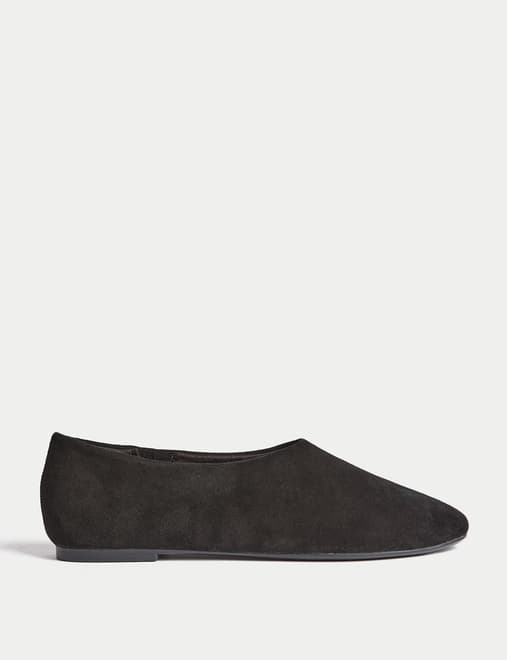 Suede Flat Ballet Pumps