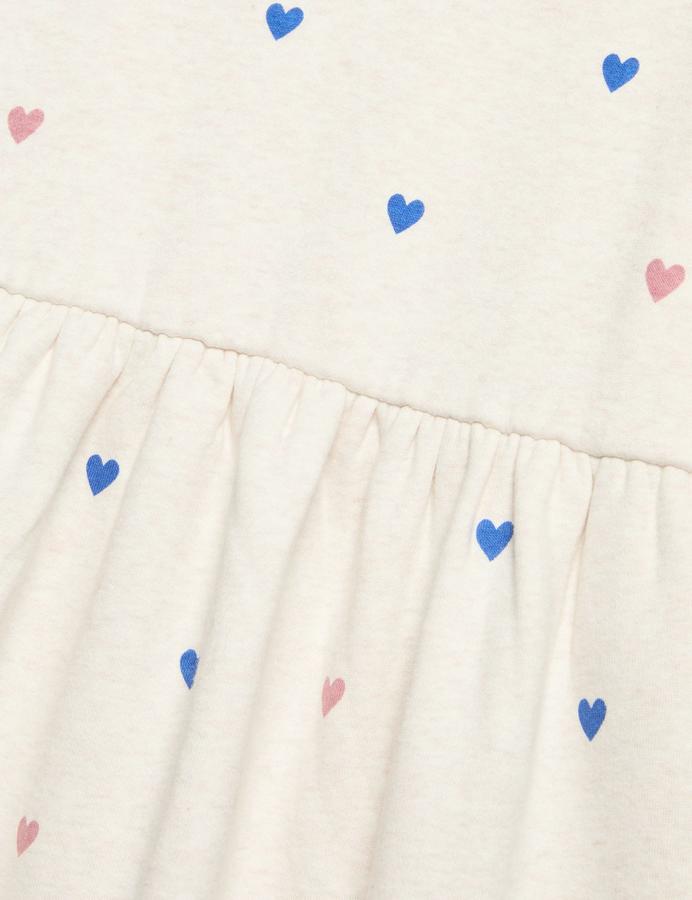 Cotton Rich Heart Print Sweatshirt Dress (2-8 Yrs)