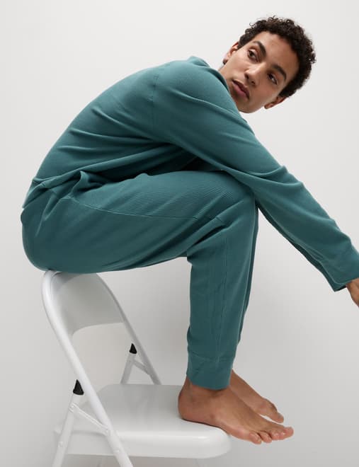 Pure Cotton Waffle Loungewear Bottoms