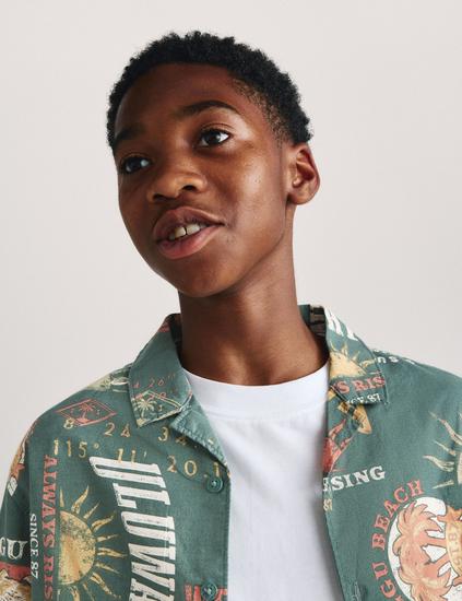 Pure Cotton Bali Print Shirt (6-16 Yrs)