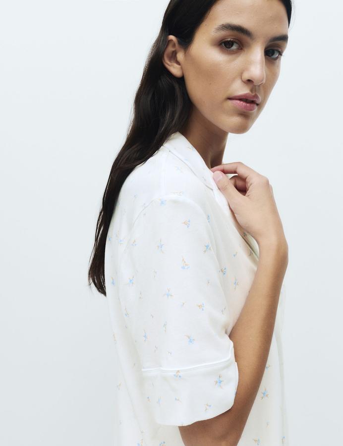 Cotton Modal Printed Revere Shortie Set