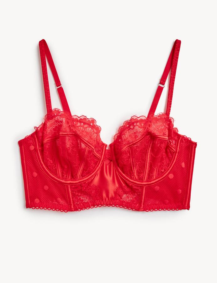 Linea Lace Wired Longline Balcony Bra A-E