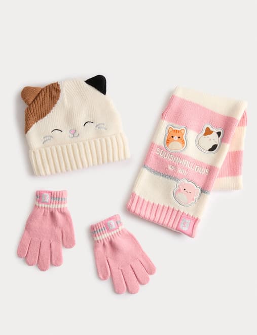 Kids' Squishmallows™Hat, Scarf and Glove Set (3-13 Yrs)