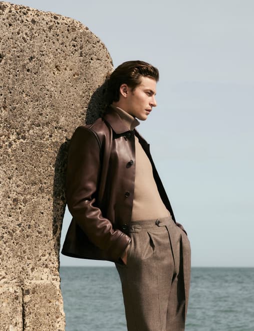 Leather Harrington Jacket