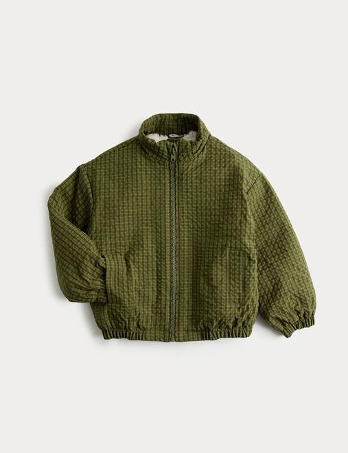 Checked Borg Lined Bomber Jacket (2-8 Yrs)