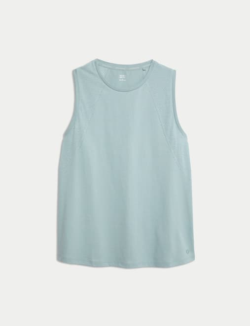 Cotton Blend Textured Yoga Vest Top