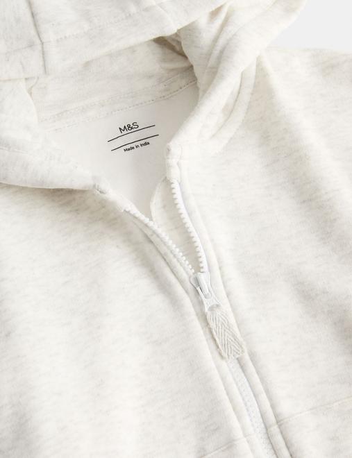 Cotton Blend Fleece Lined Zip Hoodie (0-3 Yrs)