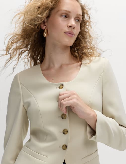 Soft Poly Collarless Jacket