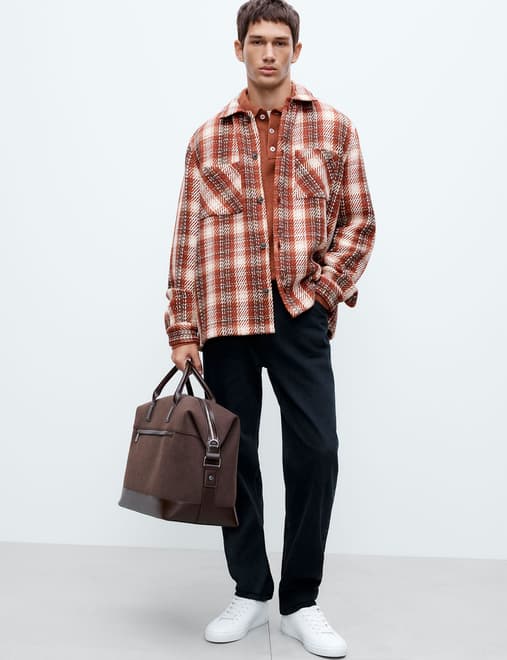 Regular Fit Pure Cotton Checked Overshirt