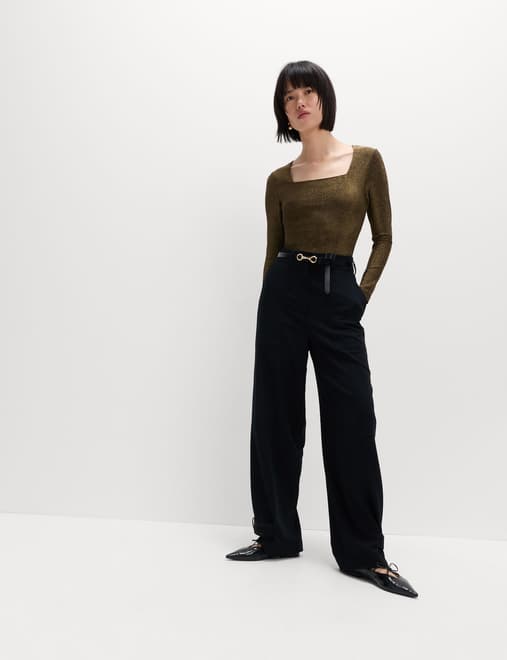 Sparkly Square Neck Top