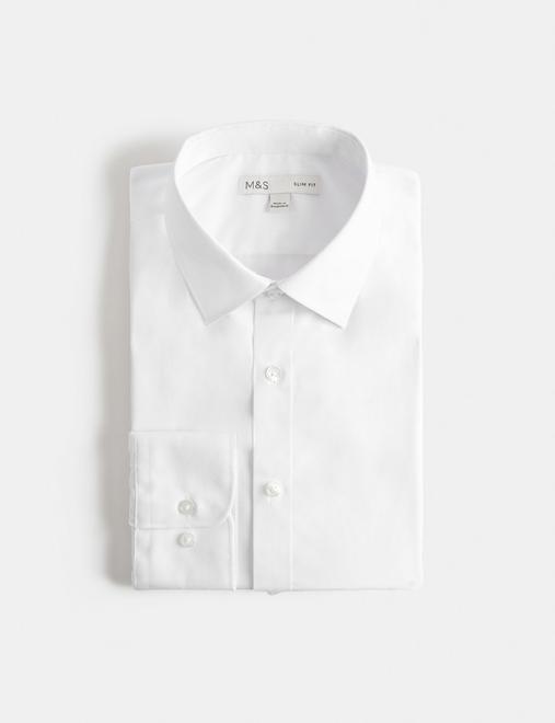 Slim Fit Easy Iron Cotton Blend Shirt