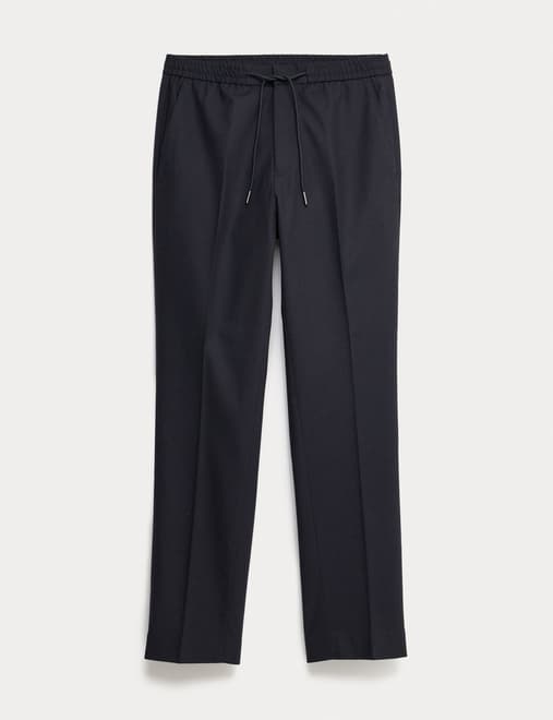 Tailored Fit Italian Wool Blend Performance Trousers