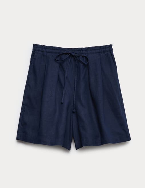 Linen Rich High Waisted Shorts