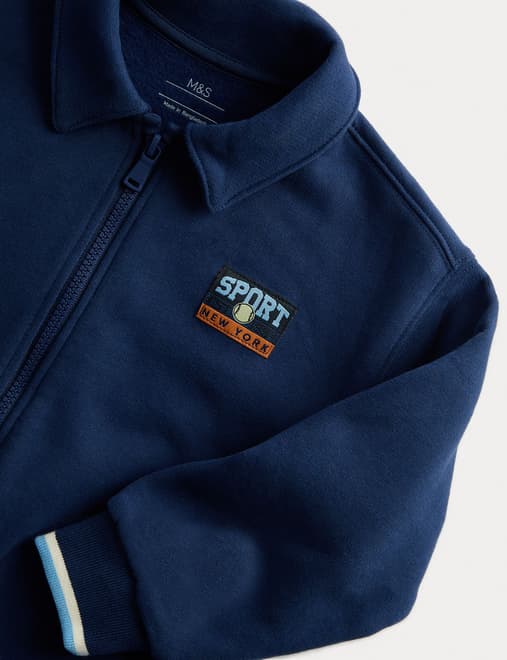 Cotton Rich Zip Sweatshirt (2-8 Yrs)