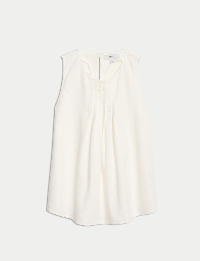 Pure Cotton Pintuck Cami Top