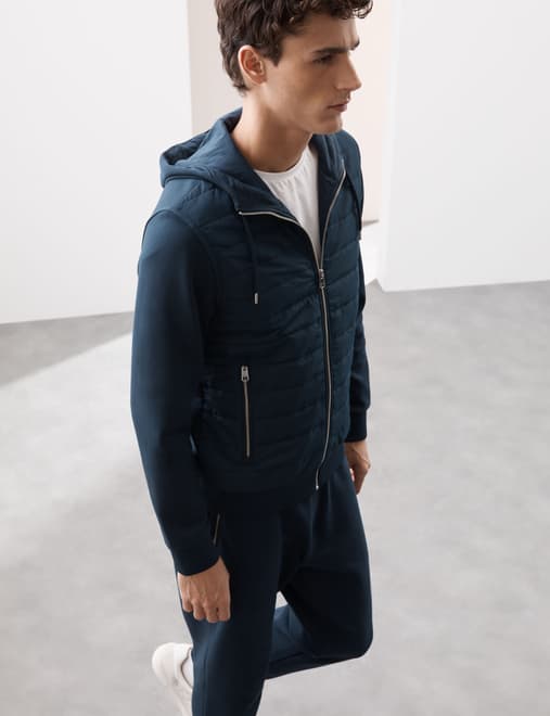 Cotton Rich Zip Up Hooded Jacket with Stormwear™