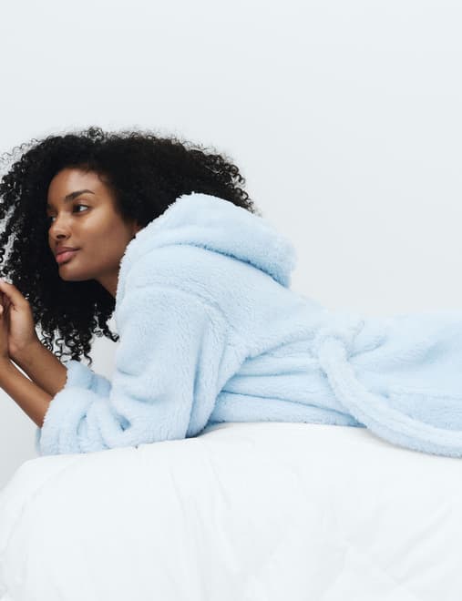 Fleece Hooded Dressing Gown