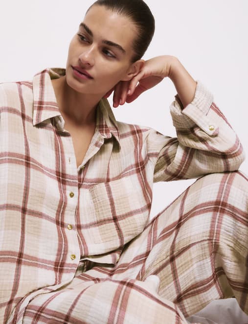 Pure Cotton Checked Pyjama Set
