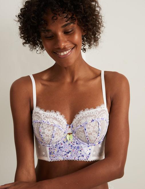 Linea Lace Printed Wired Balcony Bra A-E