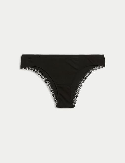 Cotton Rich Rib Brazilian Knickers