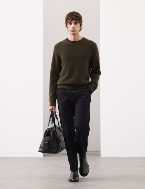 Merino Mohair Blend Relaxed Crew Jumper