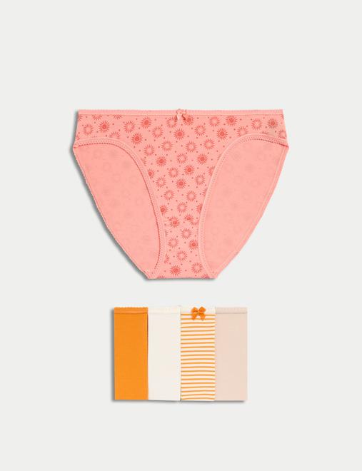 5pk Cotton Lycra™ High Leg Knickers