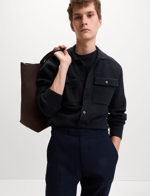 Air-Yarn Button Through Knitted Jacket