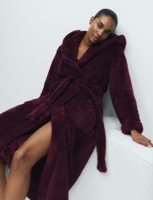 Fleece Hooded Dressing Gown