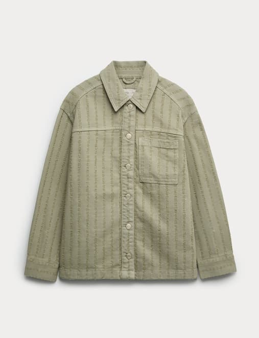 Pure Cotton Textured Denim Shirt