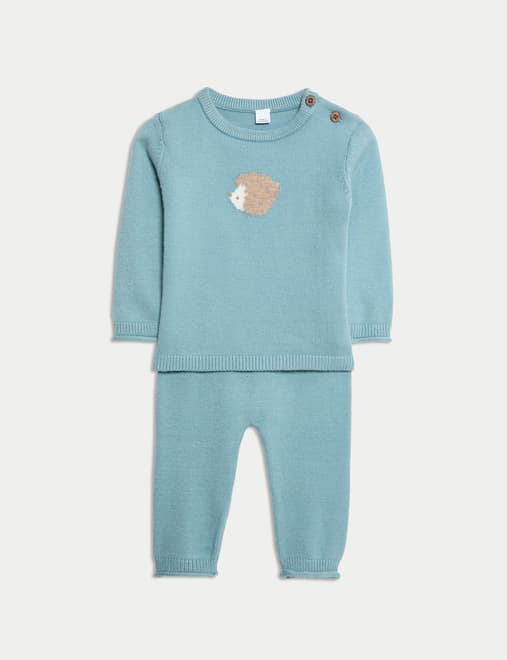 2pc Knitted Hedgehog Outfit (0-12 Mths)