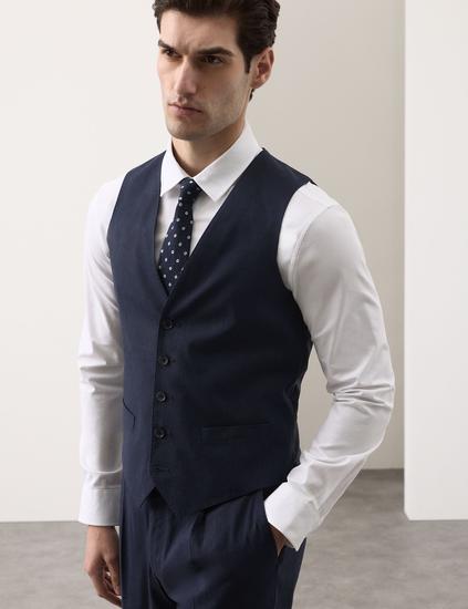 Italian Performance Linen Blend Waistcoat