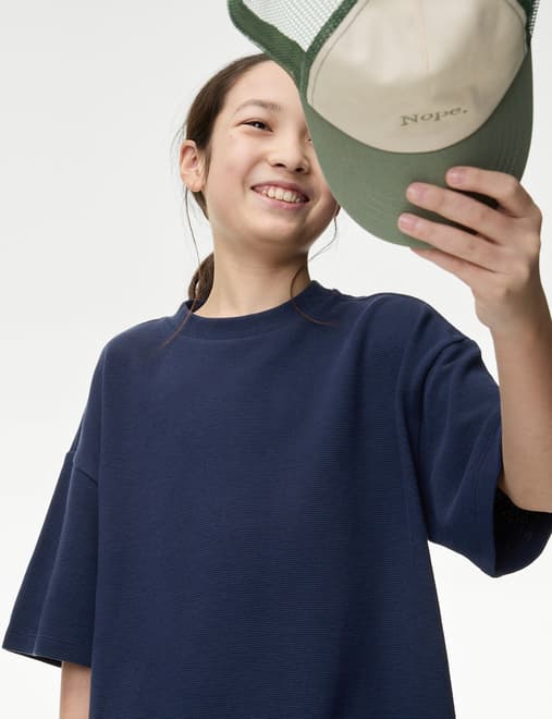 Pure Cotton Textured T-Shirt (6-16 Yrs)