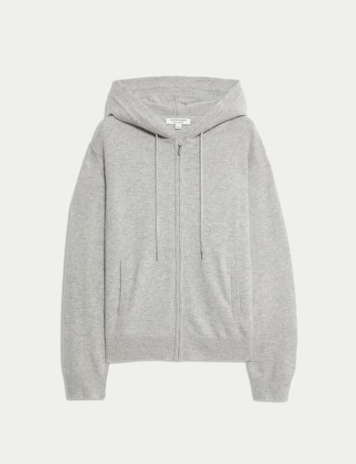 Pure Cashmere Zip Up Hoodie