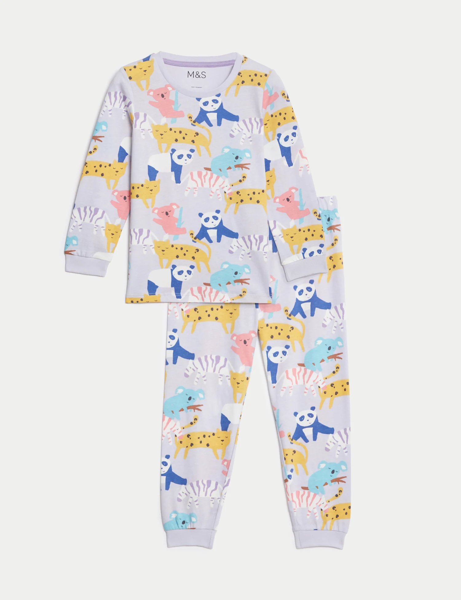 Shop Pure Cotton Animal Pyjamas 1 8 Yrs for Girls Online M S