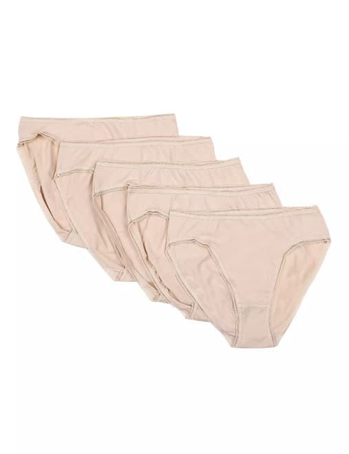 5pk Cotton Rich High Leg Knickers