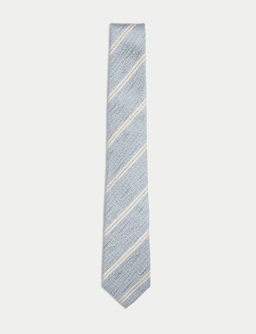 Slim Striped Pure Silk Tie