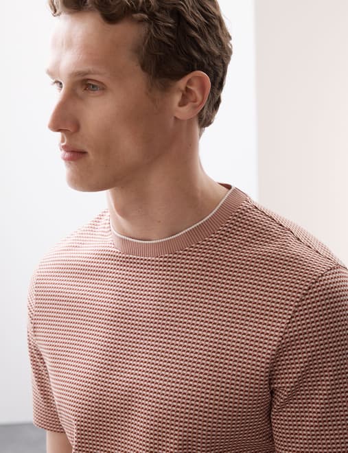 Pure Cotton Jacquard T-Shirt