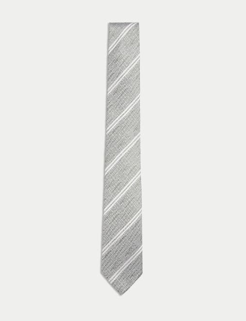 Slim Striped Pure Silk Tie