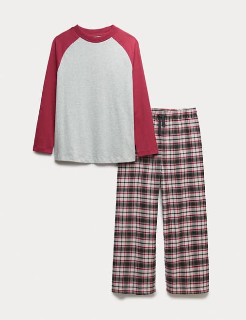 Pure Cotton Checked Pyjamas (3-16 Yrs)