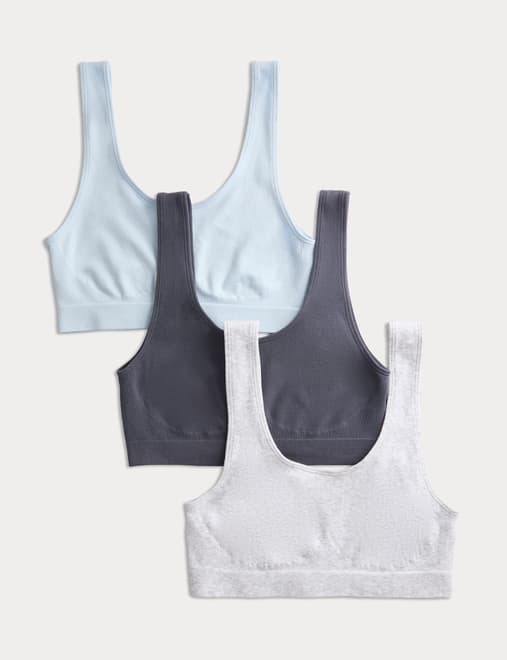 3pk Seamless Non Wired Crop Tops