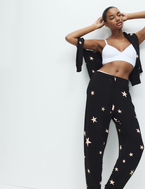 Star Print Cuffed Hem Pyjama Bottoms