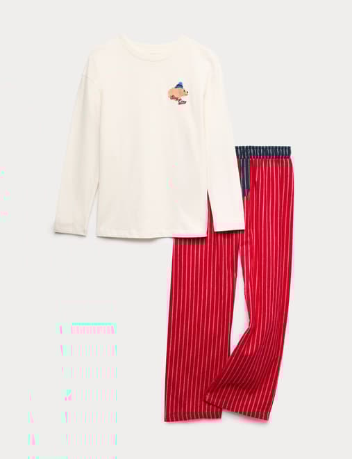 Pure Cotton Bear Pyjamas (6-16 Yrs)