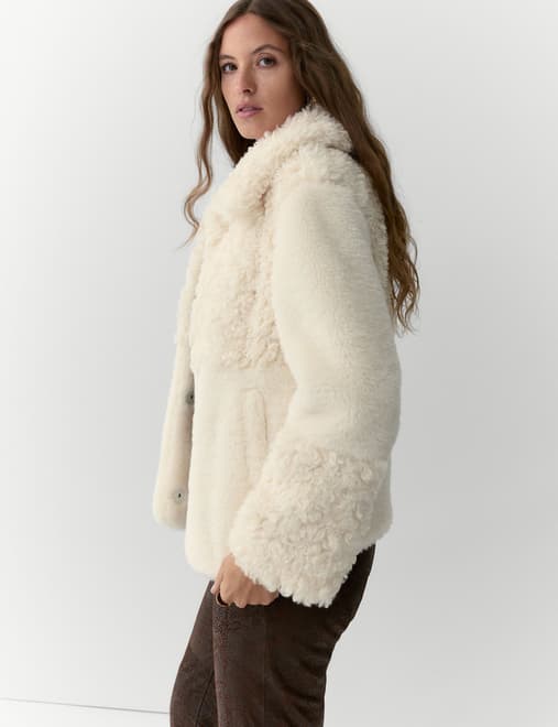 Faux Fur Panelled Coat