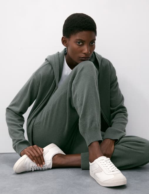 Pure Cashmere Tapered Ankle Grazer Joggers